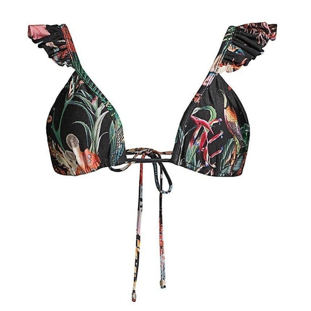 NWT putbo oasis ruffle cup sleeve bikini top sz XS